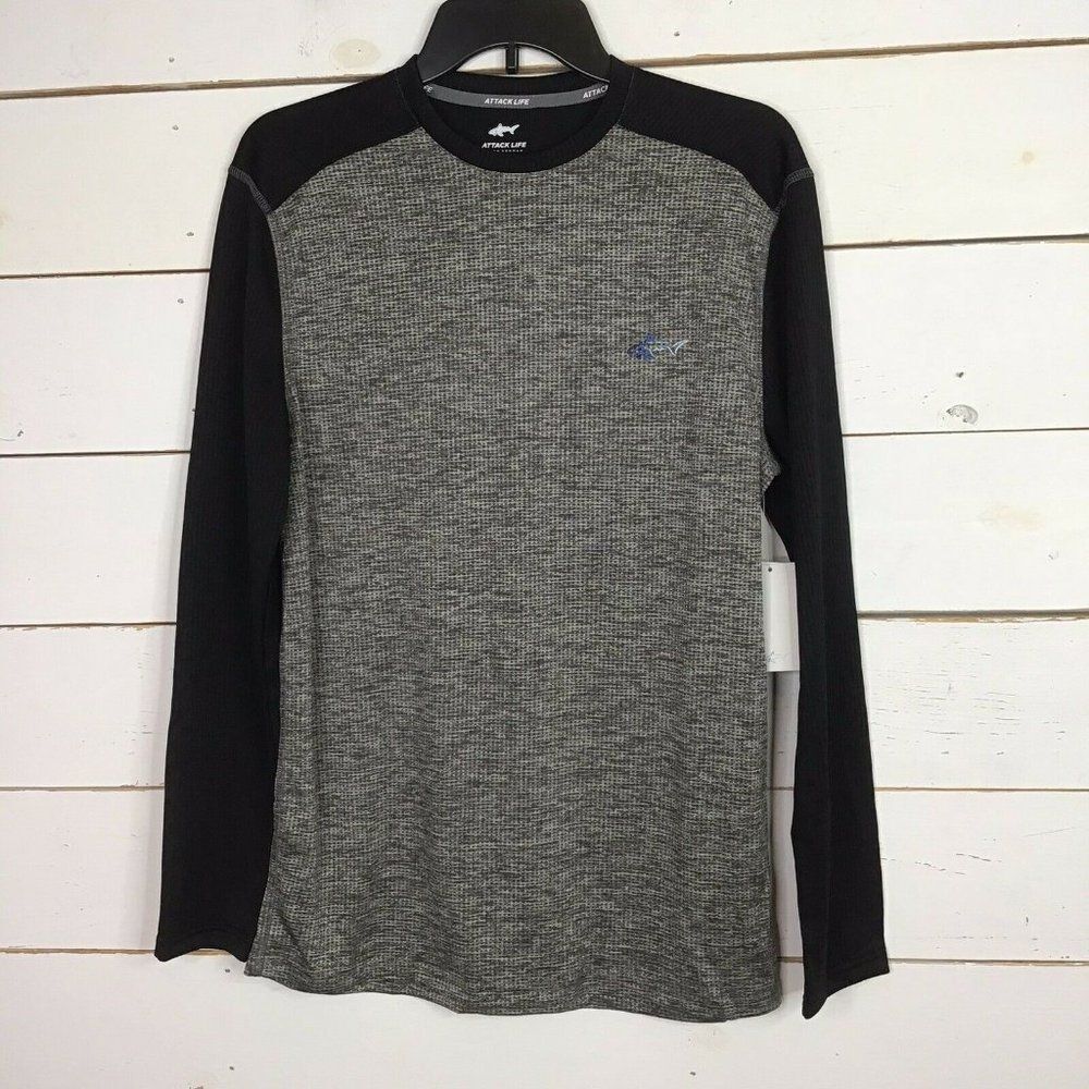 New Greg Norman Thermal Shirt Long Sleeve Grey Wall Men's Small